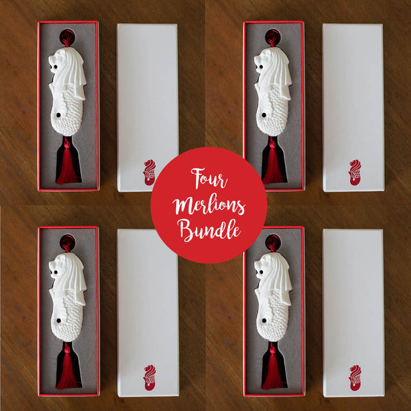 Four Christmas Merlions with Gift Box Bundle Deal